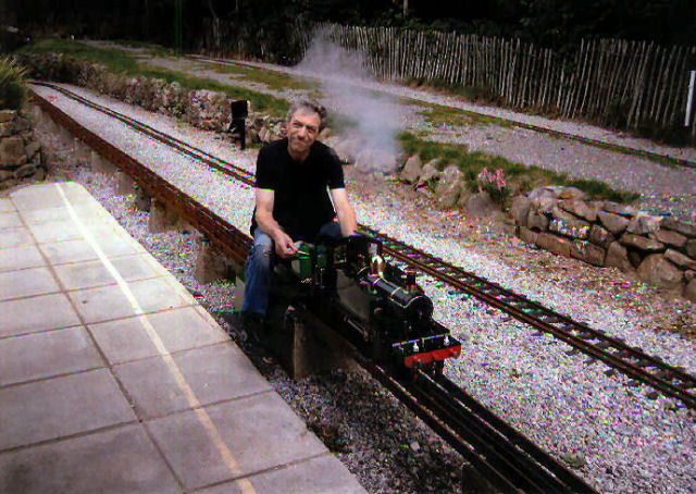 Proud owner on first run at Sheffield Model Engineers Abbeydale track